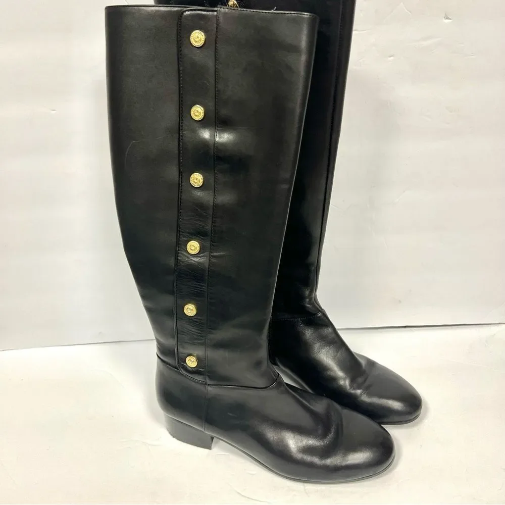 Nine West black Leather Riding Boots 8.5